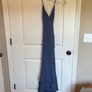 Lulu's Elegant Blue Maxi Dress